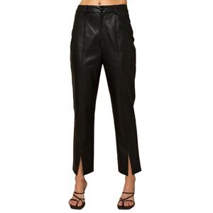 GILLI Faux Leather Pant Front Slit Ankle Large NWT